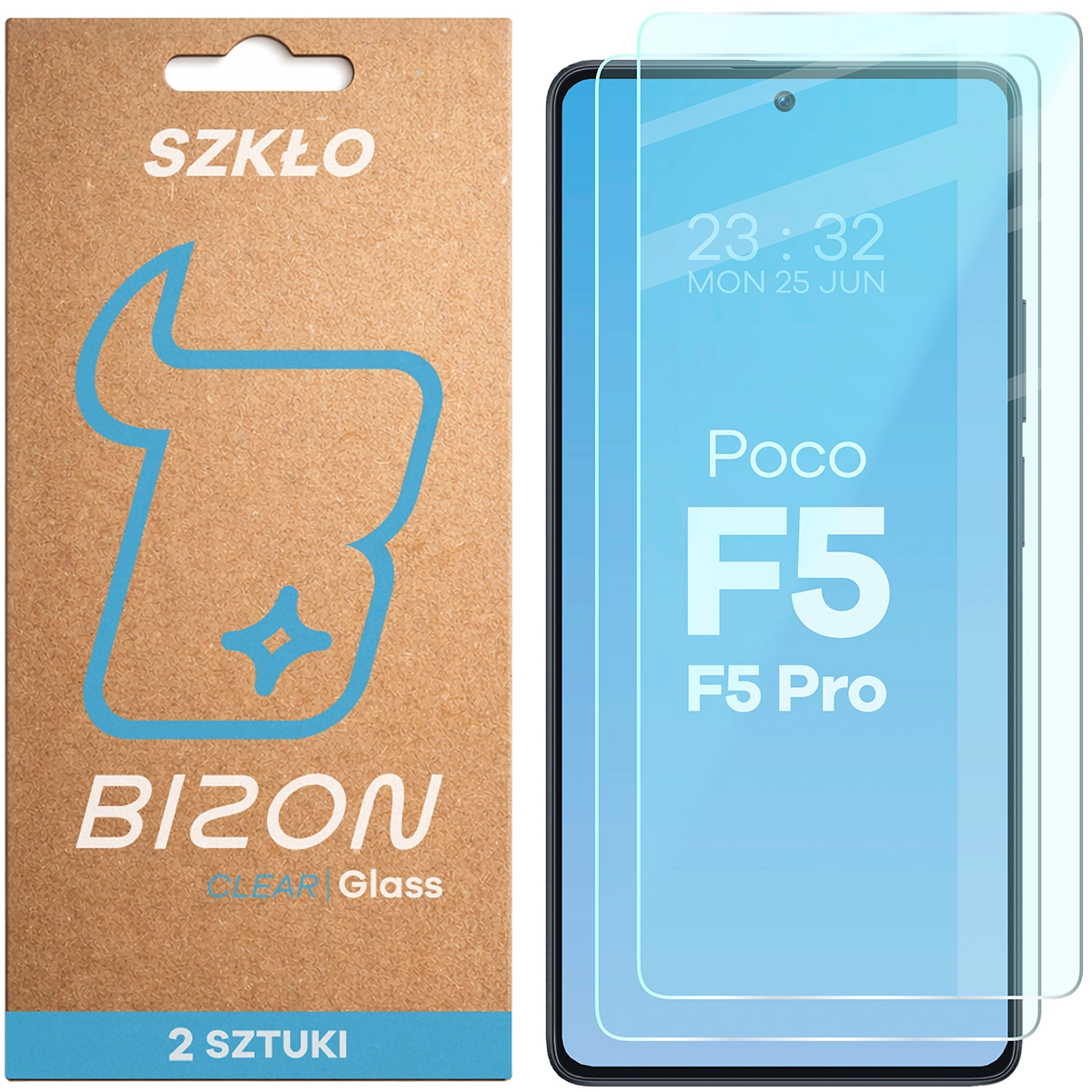 Szkło hartowane Bizon Glass Clear Duo do Xiaomi POCO F5 / F5 Pro, 2 sztuki